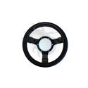 Volant mountney 12 pouces 3 branches noir et noir cuir