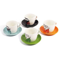 Service à café expresso en porcelaine combi split