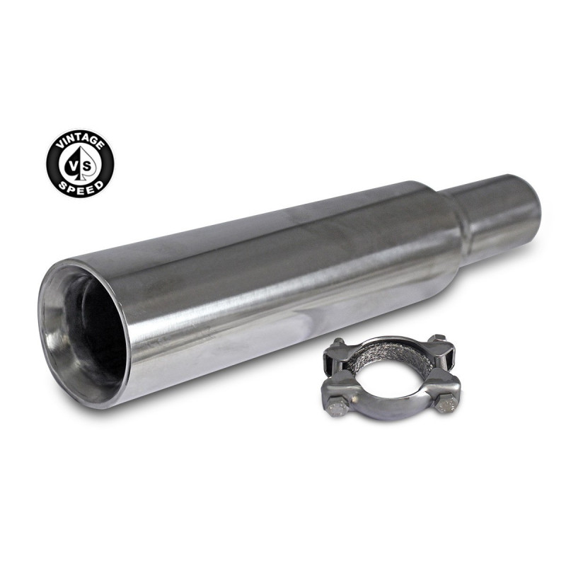 Sortie échappement avec colier. Style GT en inox de Vintage Speed, pour moteur 12/13/15-1600cc.