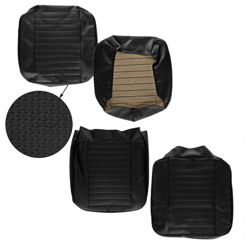 Housses de sièges Noir basket weave de 1968 à 1972 horizontales