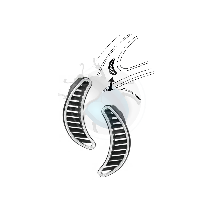 Grilles latérales demi-lune chromé