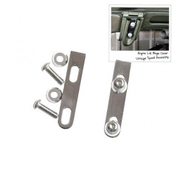 Engine lid hinge mounting plates