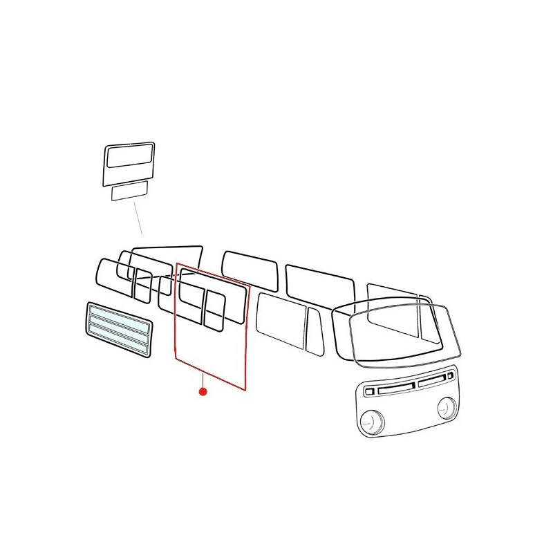 Joint porte coulissante droite combi T2