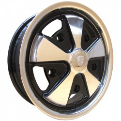 wheel fuchs 4.5x15 black/polished 5 x 205 et20