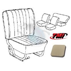 cabrio seat cover set grey smooth 65-67 tmi