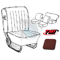 cabrio seat cover set red 68-72 tmi