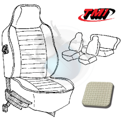 cabrio seat cover set grey 74-76 high back