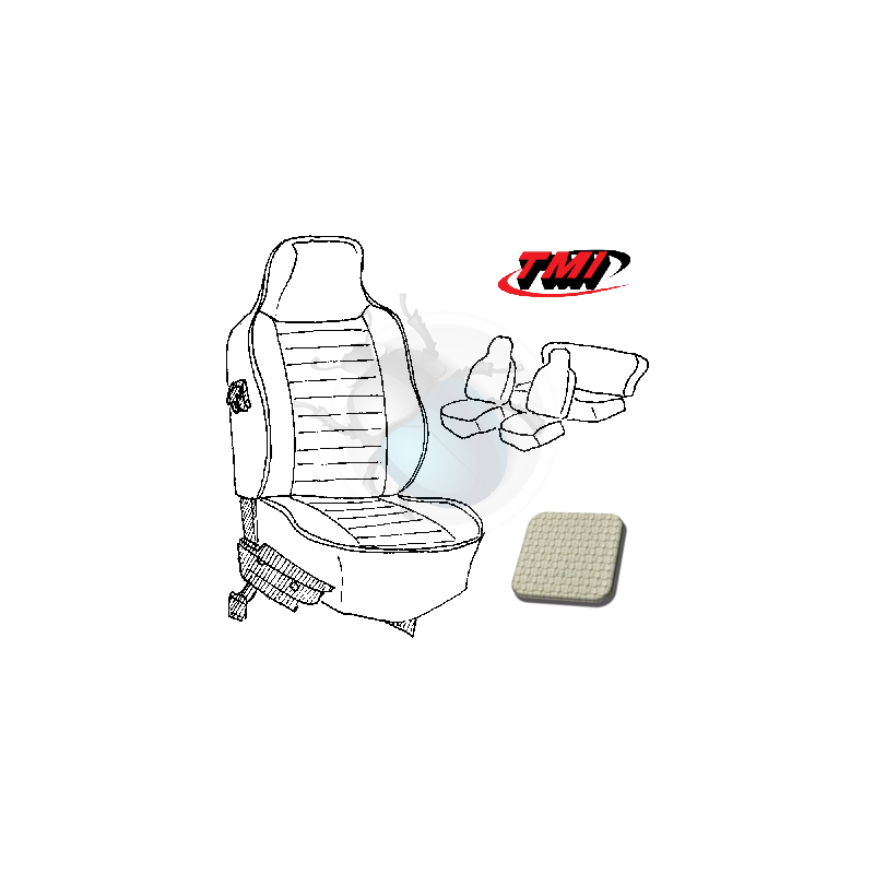cabrio seat cover set grey 74-76 high back