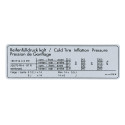 Tire pressure sticker