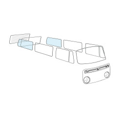 Left or right rear side window Volkswagen Combi from 08/1967 to 07/1979.