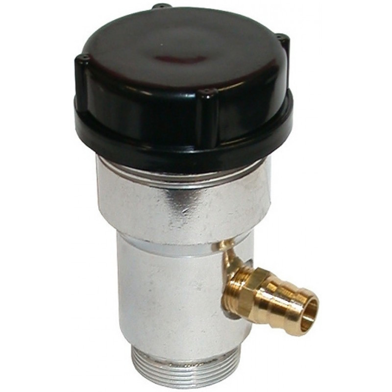Polished aluminum oil filler and black cap