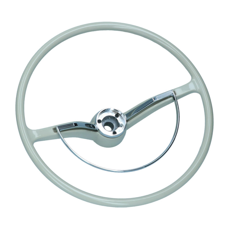 Steering wheel with horn ring  silver beige