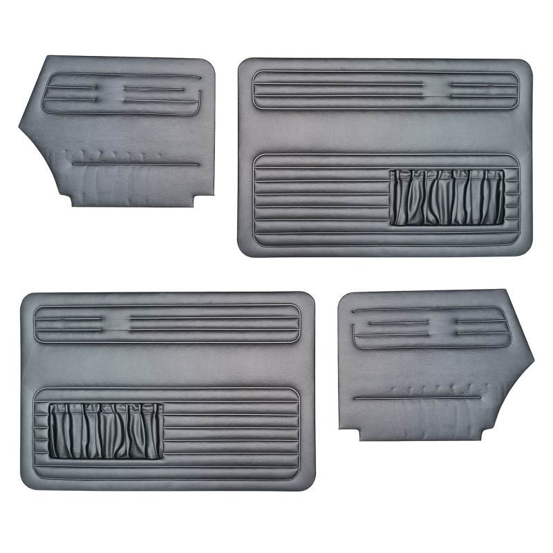 Doorpanel set convertible black Beetle 08/1972