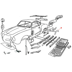 Passage de roue arrière gauche/droite Karmann-Ghia