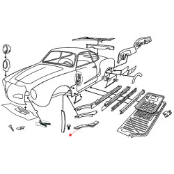 Partie longeron en bas avant droite Karmann-Ghia