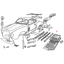 1/4 châssis gauche Karmann Ghia