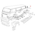 Tôle entre hayon porte moteur Baywindow jusqu'en 1971 Auto Craft