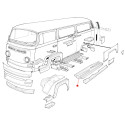 Plancher demi gauche sous chassis Baywindow à partir de 1968 