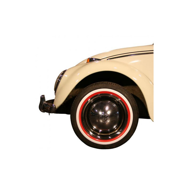 Flanc blanc/rouge étroit pour pneu 14"
