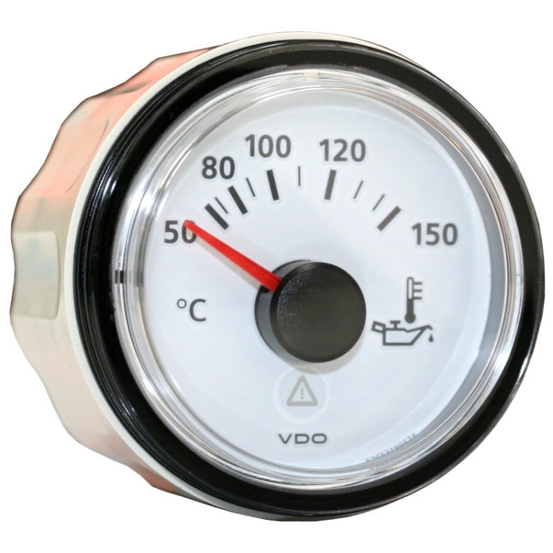 Manomètre température huile 0-150°C 52mm blanc VDO