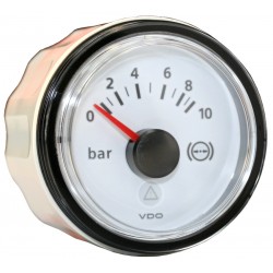 manomètre pression d'huile 0-10 bars 52mm fond blanc VDO