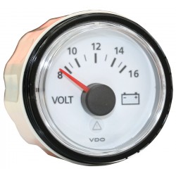 voltmètre 8-16 volts diamètre 52mm fond blanc VDO