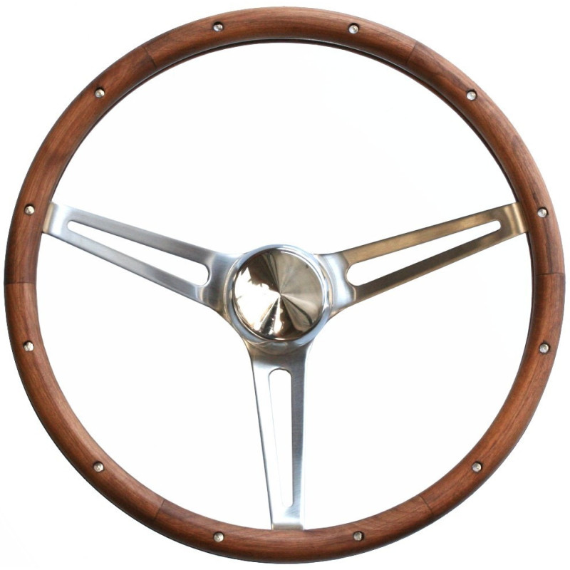 Volant GRANT Classic Nostalgia 3 branches inox et tour bois diamètre 15''