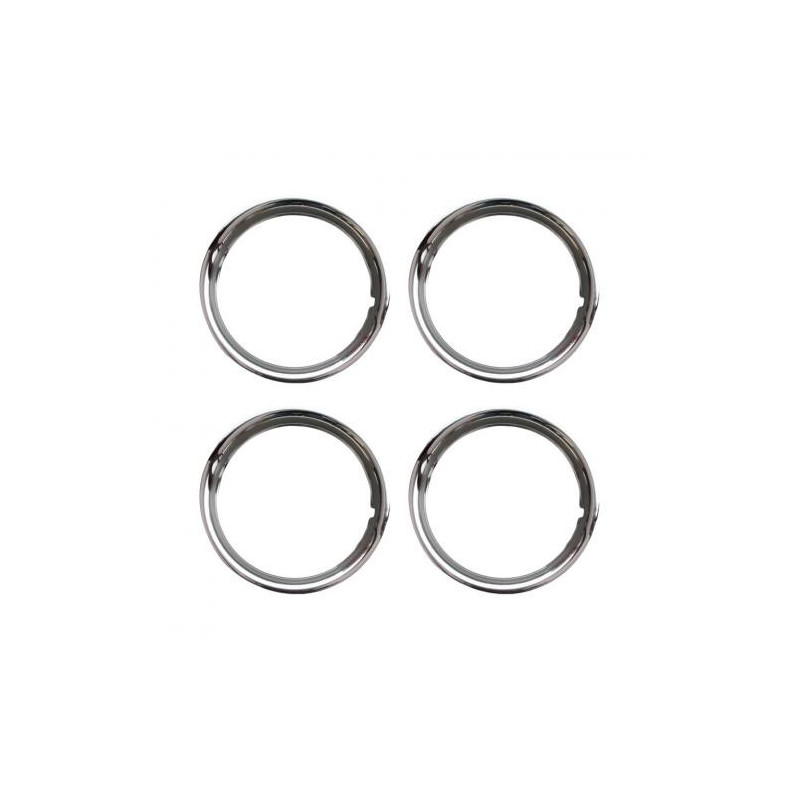 Cercles de roue chromés 14" Inox poli 4 pièces