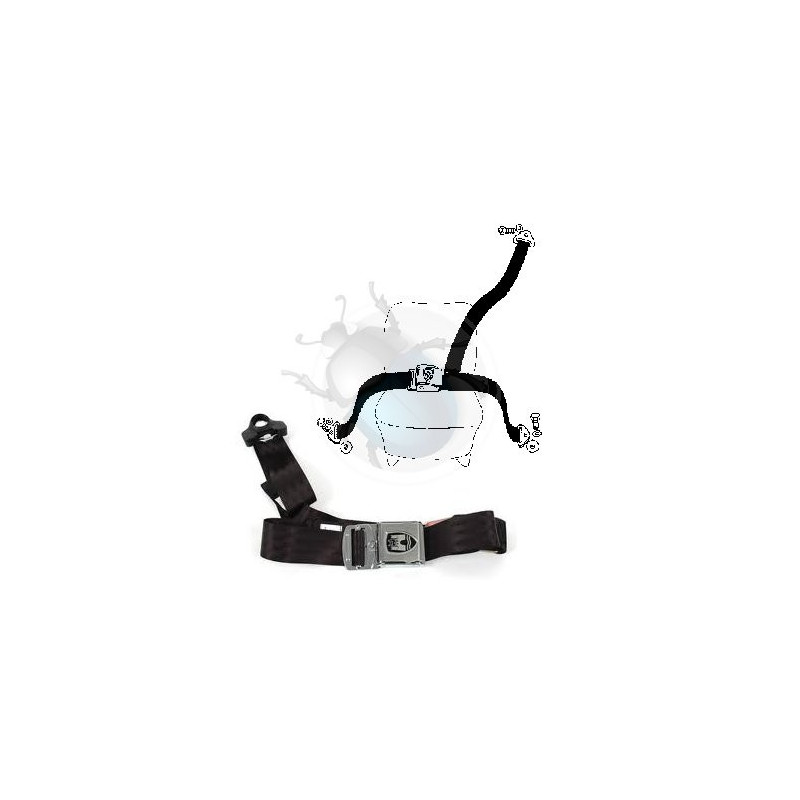 Ceinture 3 points noire et chrome Wolfsburgwest