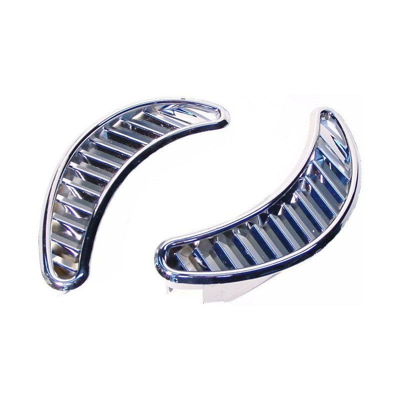Grilles latérales demi-lune chromé, la paire.