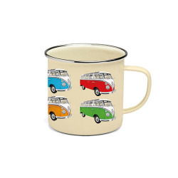 Tasse émaillé avec 4 Combi VW multicolores 500 ml
