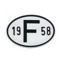 Plaque pays pare-chocs 19 F 58