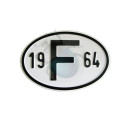 Plaque pays pare-chocs 19 F 64