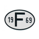 Plaque pays pare-chocs 19 F 69
