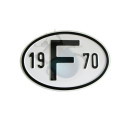 Plaque pays pare-chocs 19 F 70