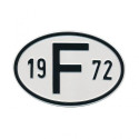Plaque pays pare-chocs 19 F 72