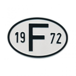 Plaque pays pare-chocs 19 F 72