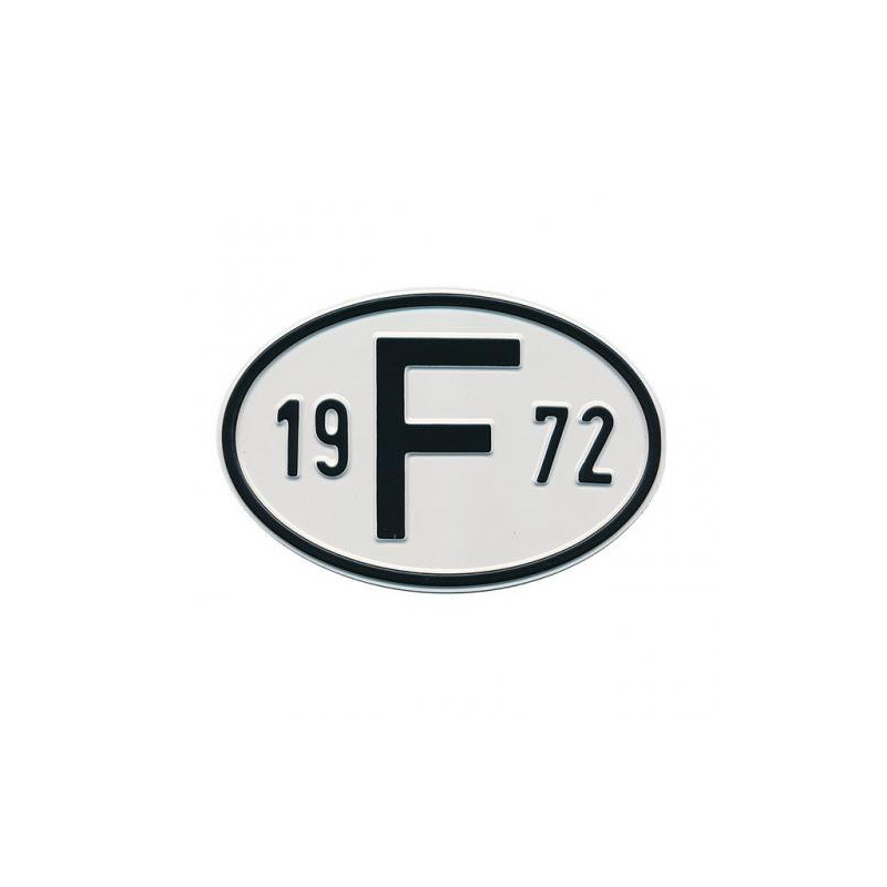 Plaque pays pare-chocs 19 F 72
