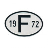 Plaque pays pare-chocs 19 F 72