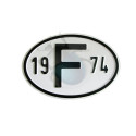 Plaque pays pare-chocs 19 F 74