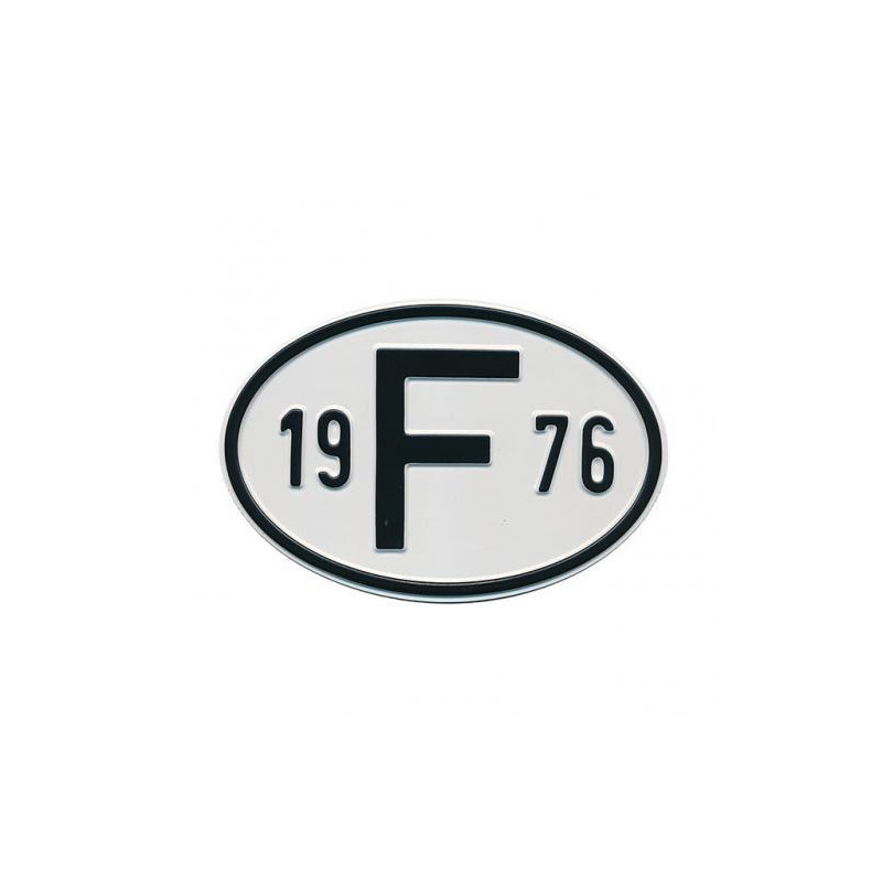 Plaque pays pare-chocs 19 F 76