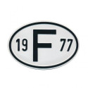 Plaque pays pare-chocs 19 F 77