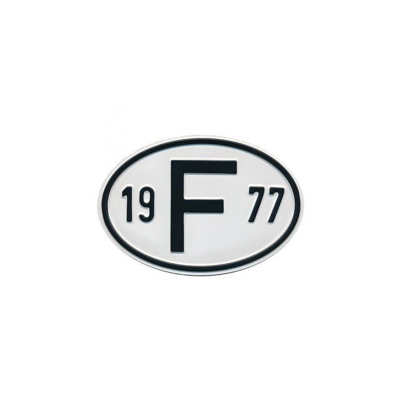 Plaque pays pare-chocs 19 F 77