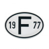Plaque pays pare-chocs 19 F 77