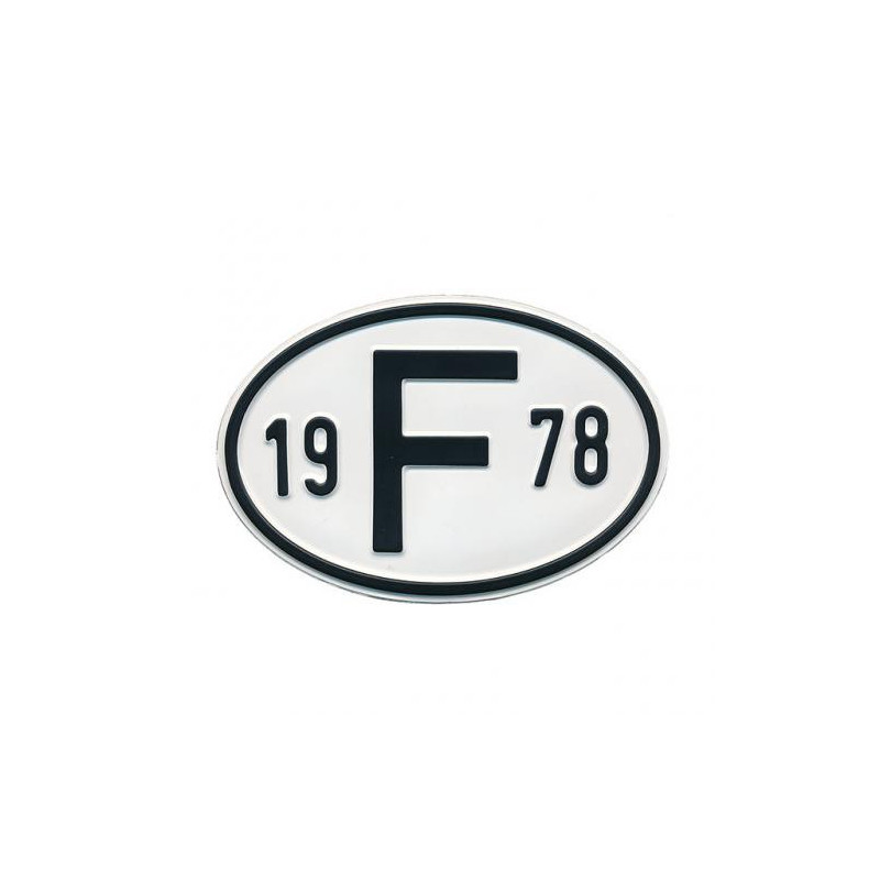 Plaque pays pare-chocs 19 F 78