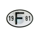 Plaque pays pare-chocs 19 F 81