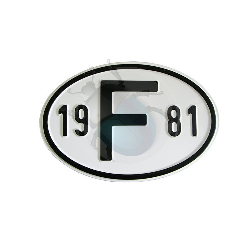 Plaque pays pare-chocs 19 F 81