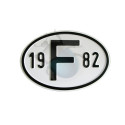 Plaque pays pare-chocs 19 F 82