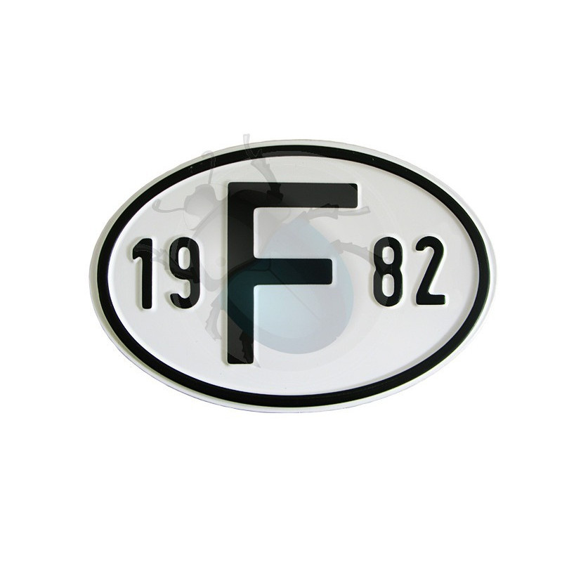 Plaque pays pare-chocs 19 F 82