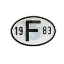 Plaque pays pare-chocs 19 F 83